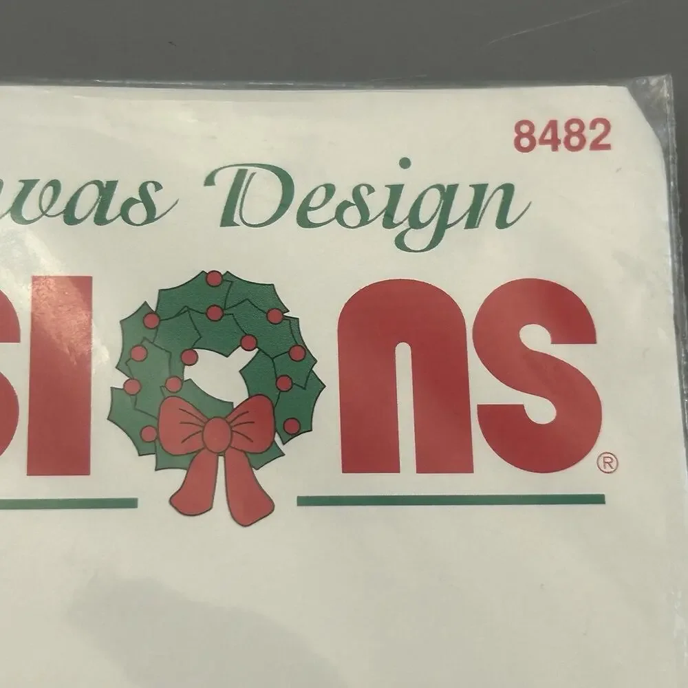 Dimensions Counted Cross Kit Santa’s Little Helper Waste Canvas Design Vtg 1995